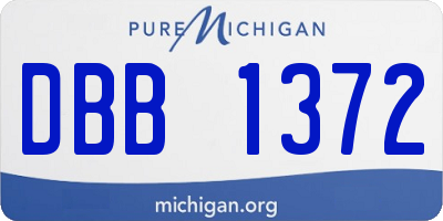 MI license plate DBB1372