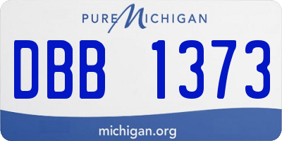 MI license plate DBB1373