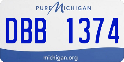 MI license plate DBB1374