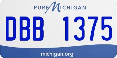 MI license plate DBB1375