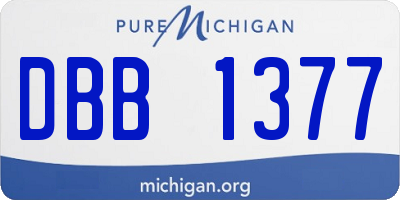 MI license plate DBB1377