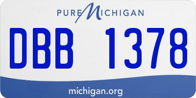 MI license plate DBB1378