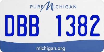MI license plate DBB1382