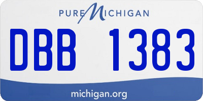 MI license plate DBB1383