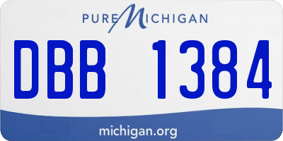 MI license plate DBB1384