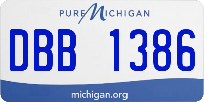 MI license plate DBB1386