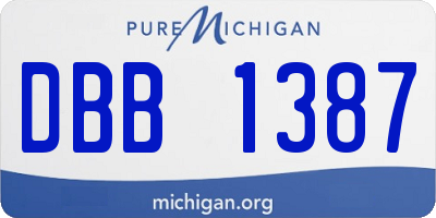 MI license plate DBB1387