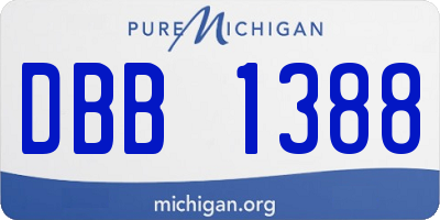 MI license plate DBB1388