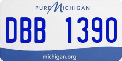 MI license plate DBB1390