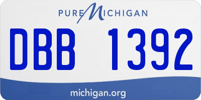 MI license plate DBB1392