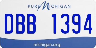 MI license plate DBB1394