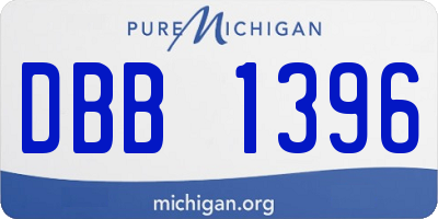 MI license plate DBB1396