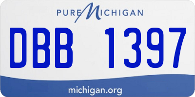 MI license plate DBB1397