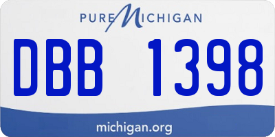 MI license plate DBB1398