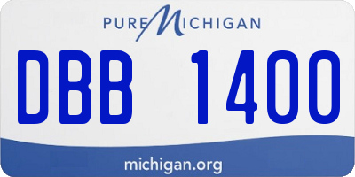 MI license plate DBB1400