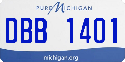 MI license plate DBB1401