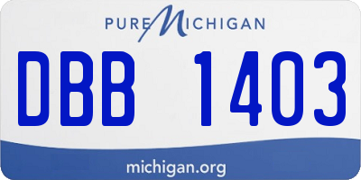 MI license plate DBB1403