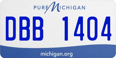 MI license plate DBB1404