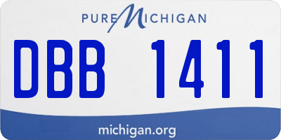 MI license plate DBB1411