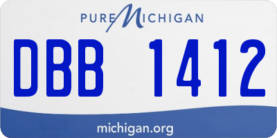 MI license plate DBB1412