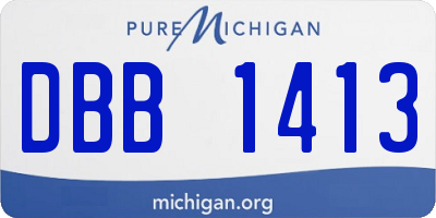 MI license plate DBB1413