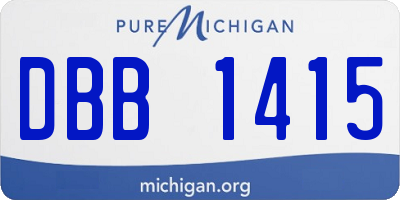 MI license plate DBB1415