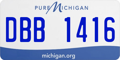 MI license plate DBB1416