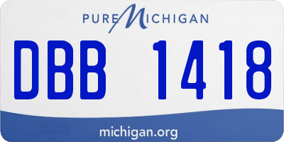 MI license plate DBB1418