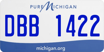 MI license plate DBB1422