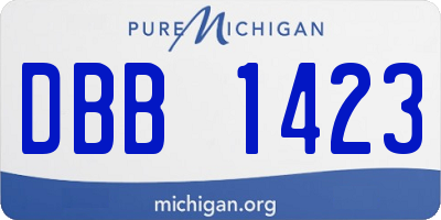 MI license plate DBB1423