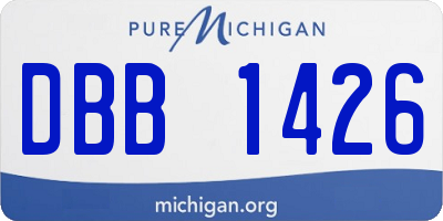 MI license plate DBB1426