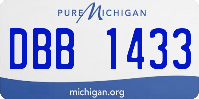 MI license plate DBB1433