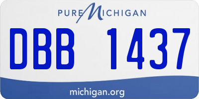 MI license plate DBB1437