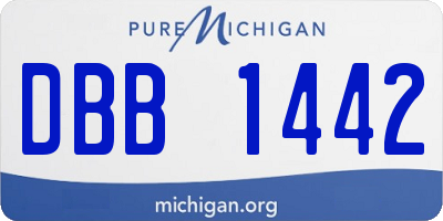 MI license plate DBB1442