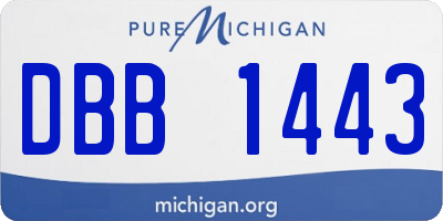MI license plate DBB1443