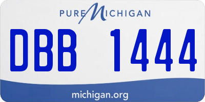 MI license plate DBB1444