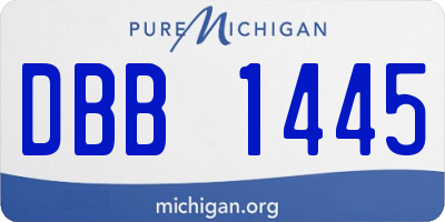 MI license plate DBB1445