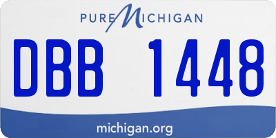 MI license plate DBB1448