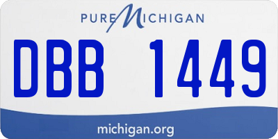MI license plate DBB1449