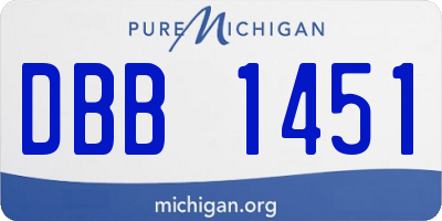 MI license plate DBB1451