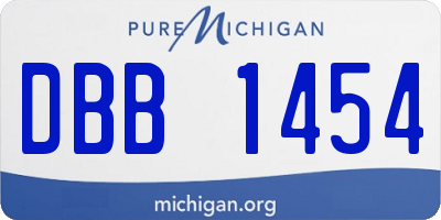 MI license plate DBB1454
