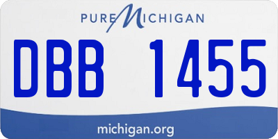 MI license plate DBB1455
