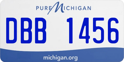MI license plate DBB1456