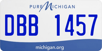 MI license plate DBB1457