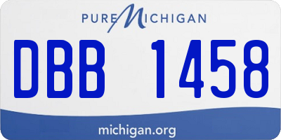 MI license plate DBB1458