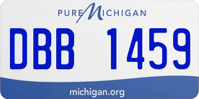 MI license plate DBB1459