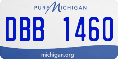 MI license plate DBB1460