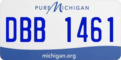 MI license plate DBB1461