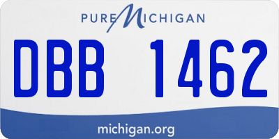 MI license plate DBB1462