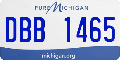 MI license plate DBB1465